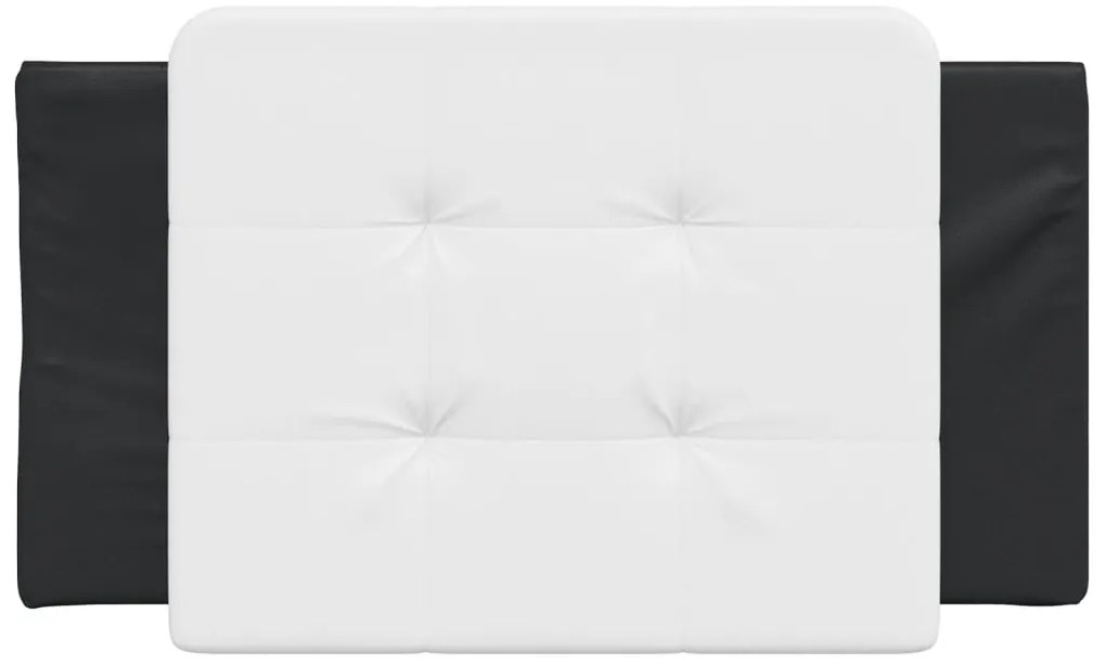 Almofadão de cabeceira 80 cm couro artificial preto e branco