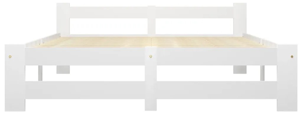 Estrutura de cama 160x200 cm pinho maciço branco