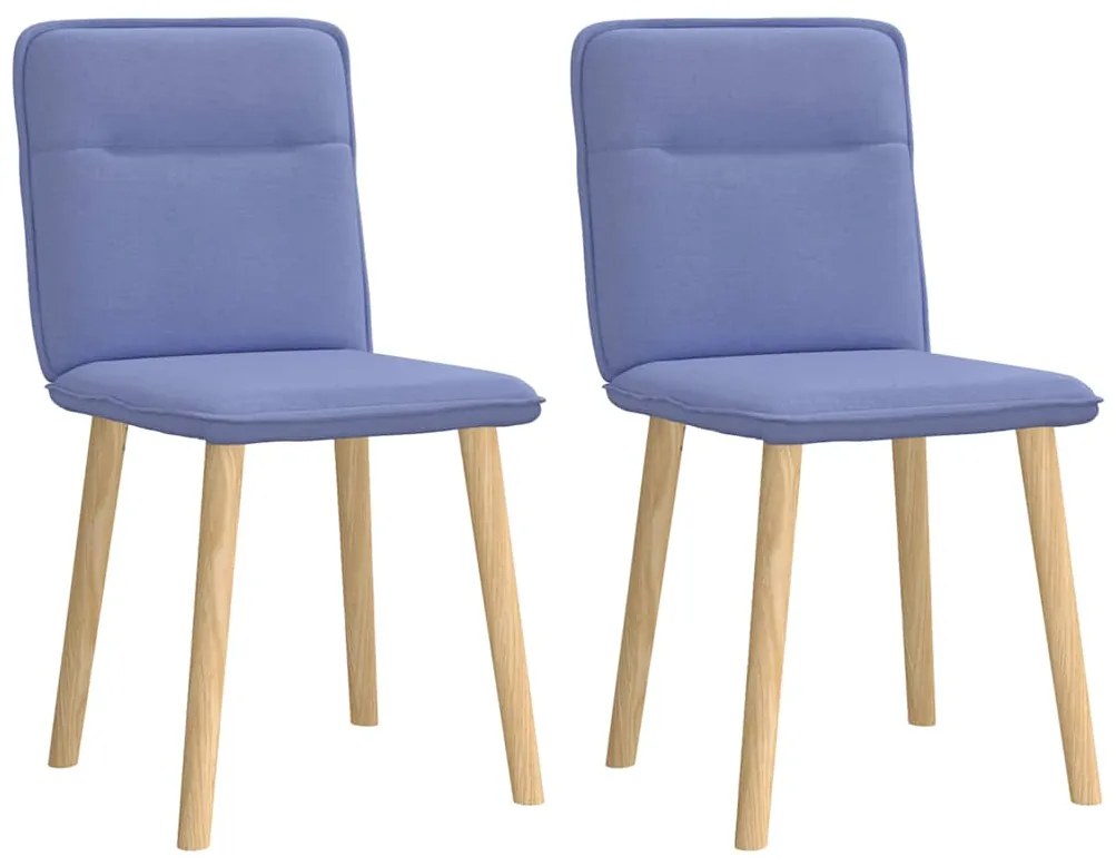 Cadeiras de jantar 2 pcs Jeans Tecido Azul