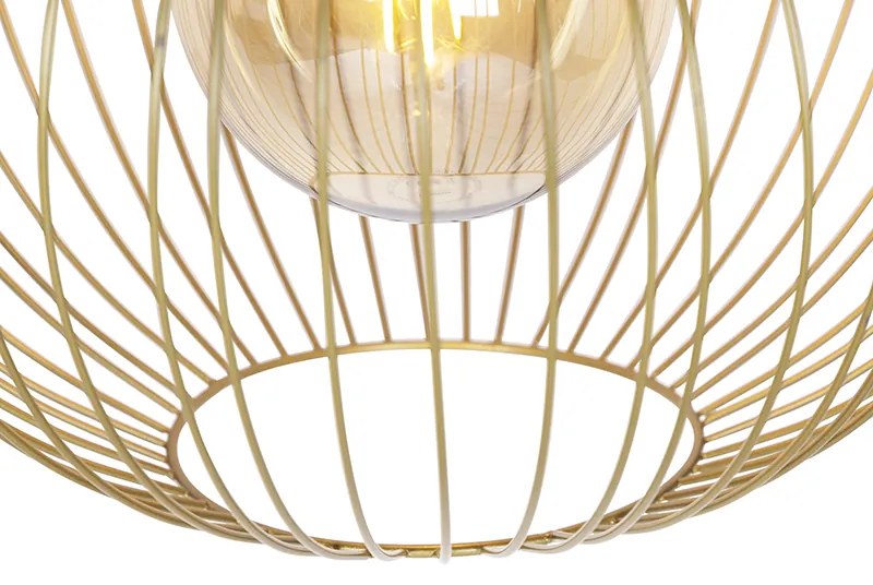 Candeeiro de suspensão design dourado - Wire Bake Design