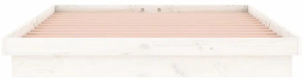 Estrutura de cama c/ LED 140x190 cm branco