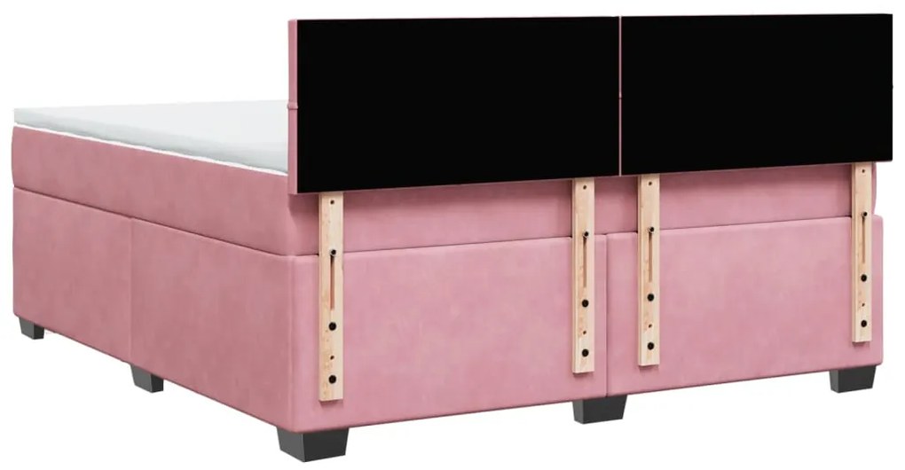 Cama com molas/colchão 180x200 cm veludo rosa