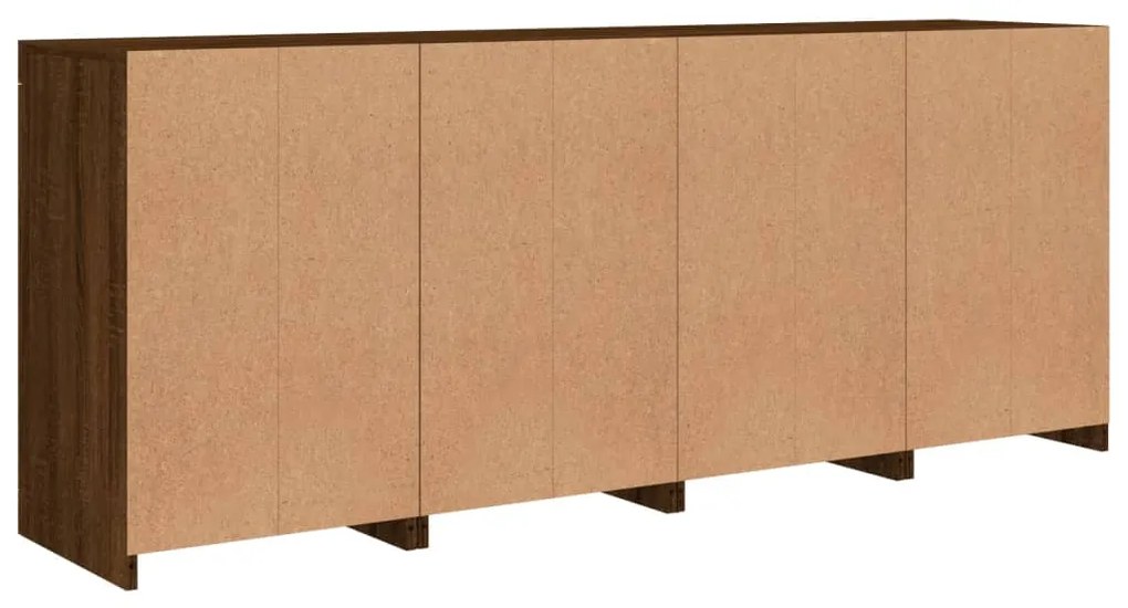 Aparador com luzes LED 164x37x67 cm carvalho castanho