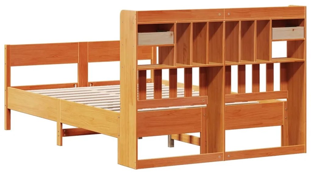 Cama com estante sem colchão 140x200 cm pinho maciço