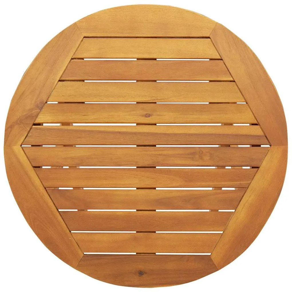Mesa de Jardim Dobrável Redonda Ø60 x 72 cm em madeira de acácia