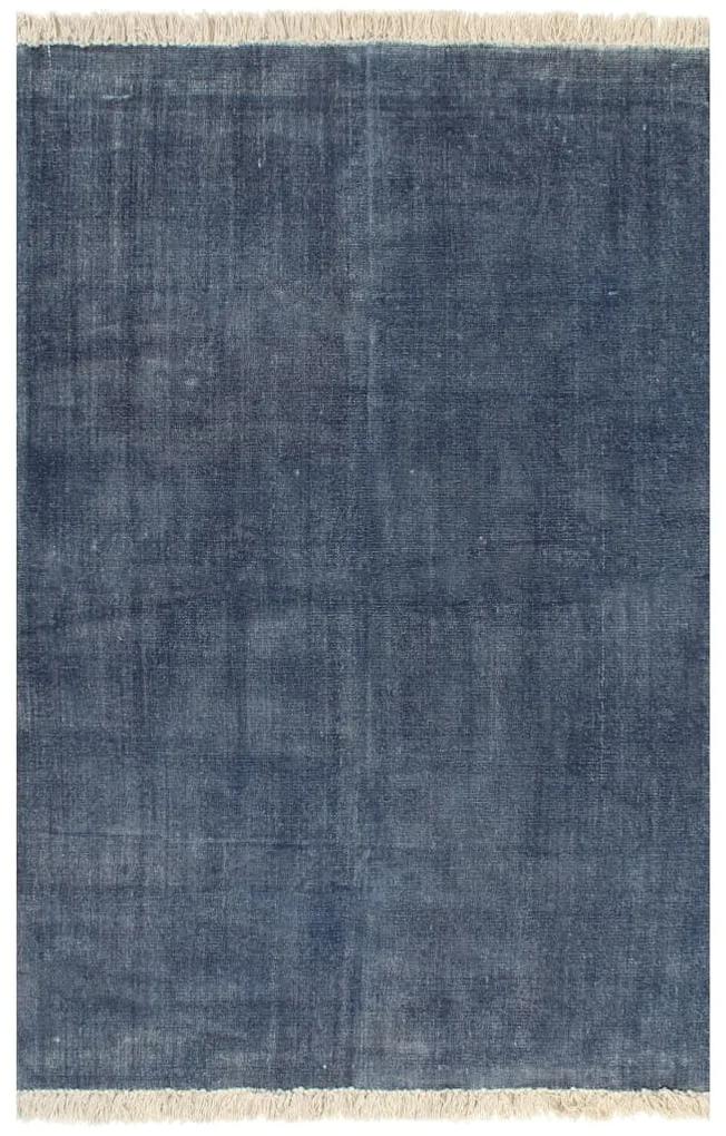 Tapete Kilim em algodão 200x290 cm azul