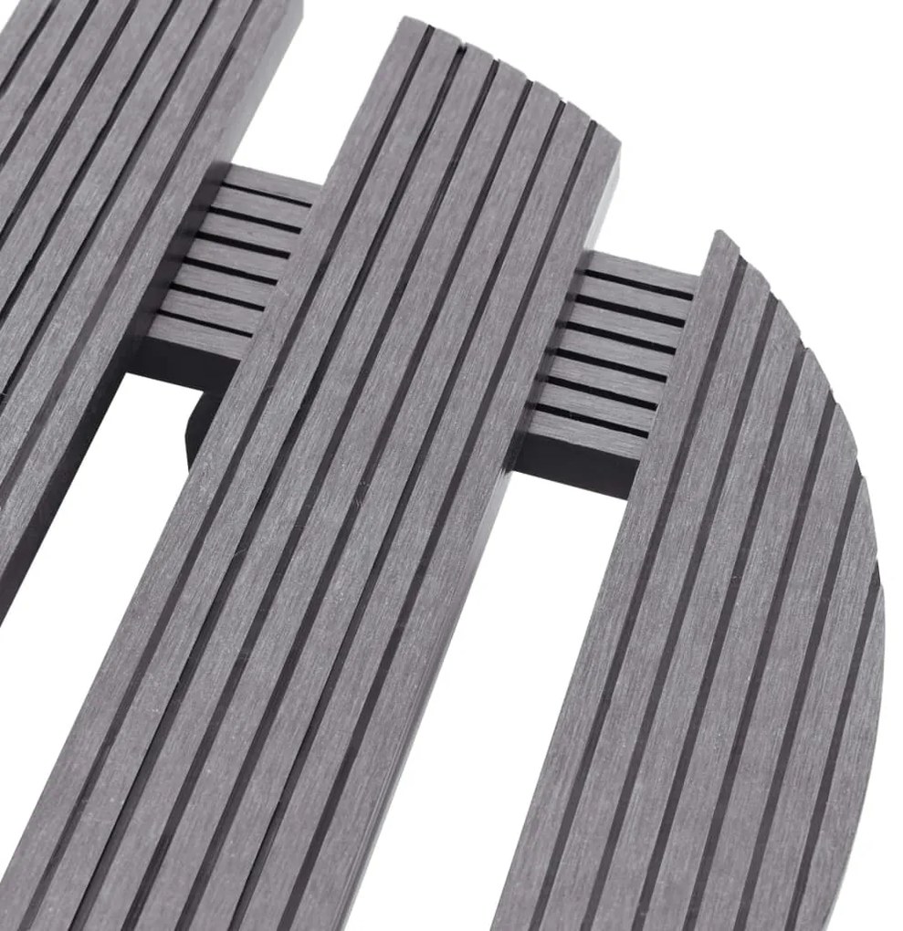 Suportes com rodas para vasos 2 pcs Ø30x7,5 cm WPC cinzento