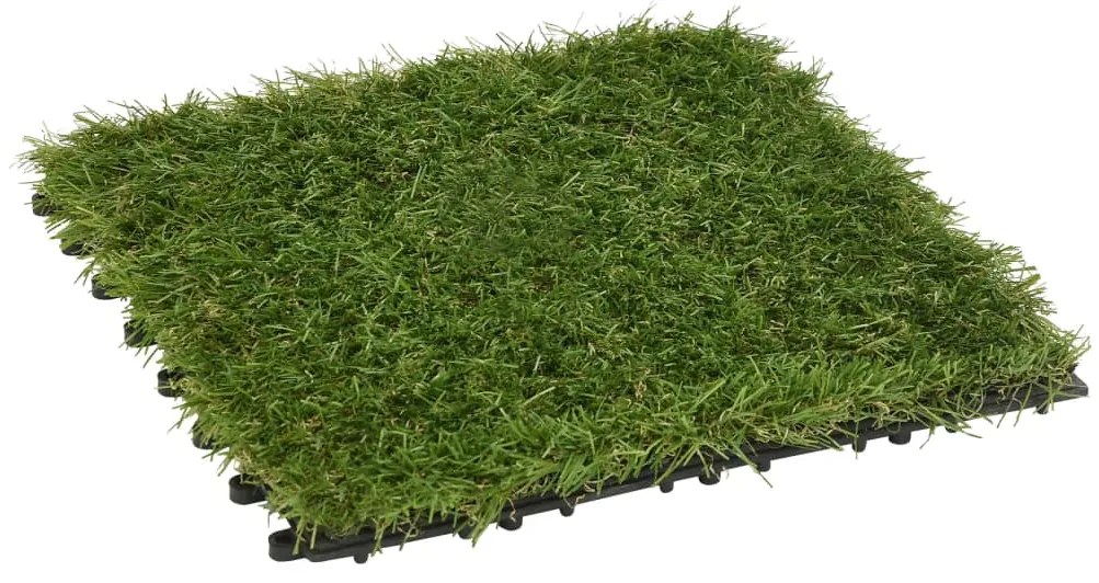 Ladrilhos de relva artificial 11 pcs 30x30 cm verde