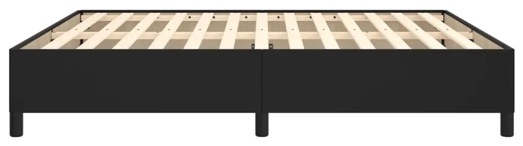 Estrutura de cama 160x200 cm couro artificial preto