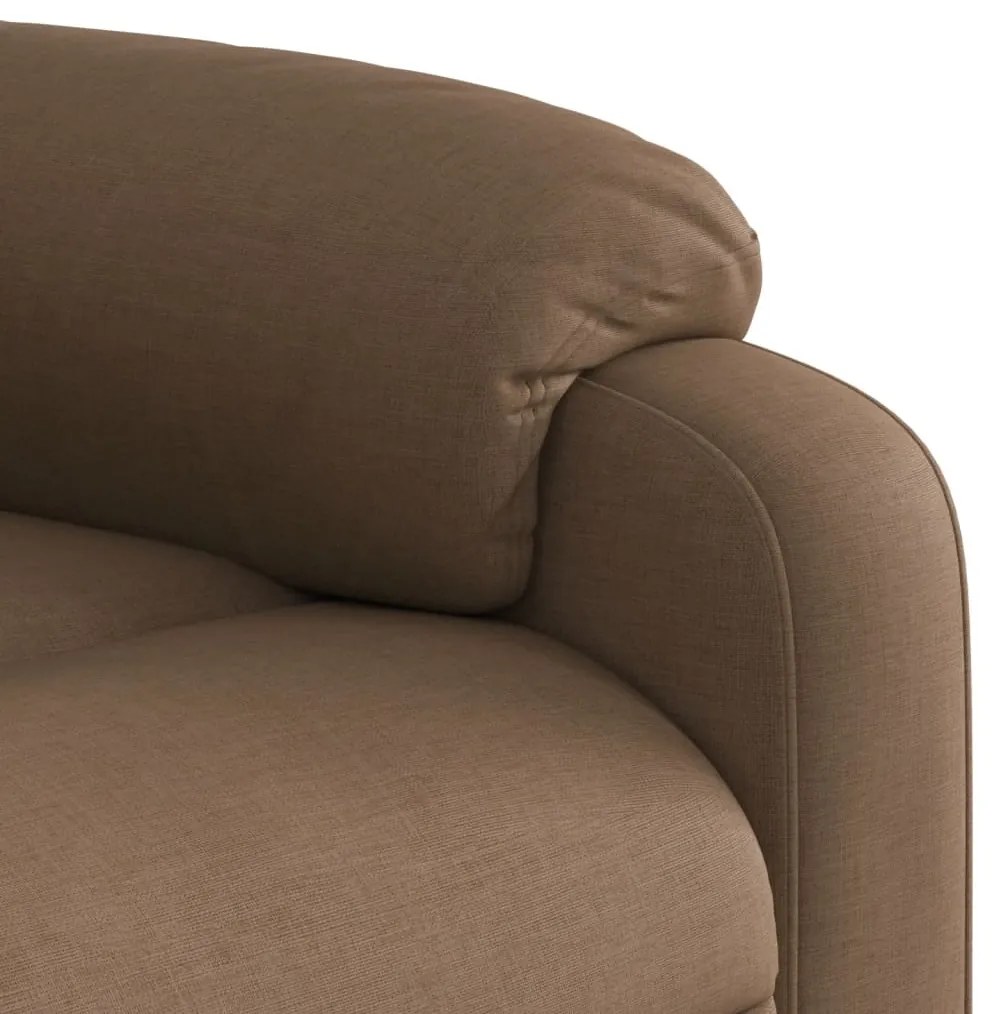 Poltrona de massagens reclinável elétrica tecido castanho