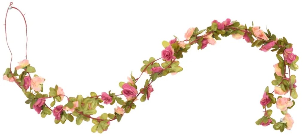Grinaldas de flores de Natal 6 pcs 250 cm vermelho rosado