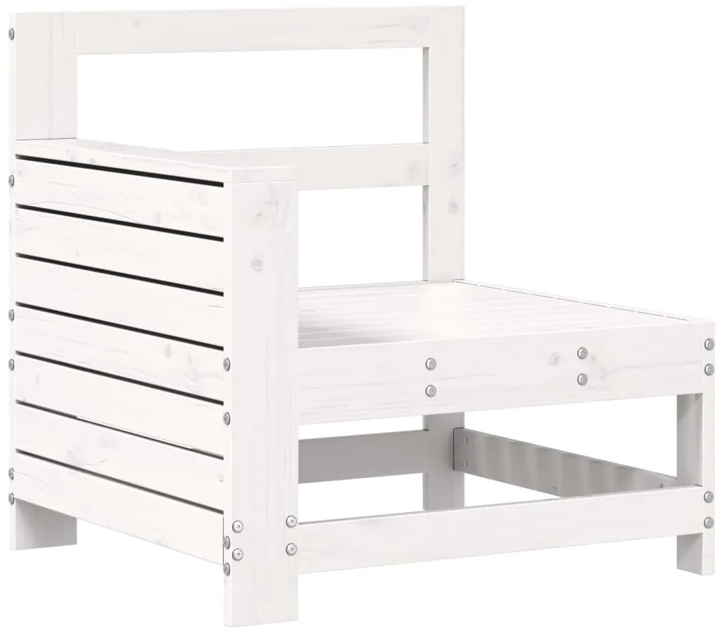 10 pcs conjunto sofás de jardim madeira de pinho maciço branco