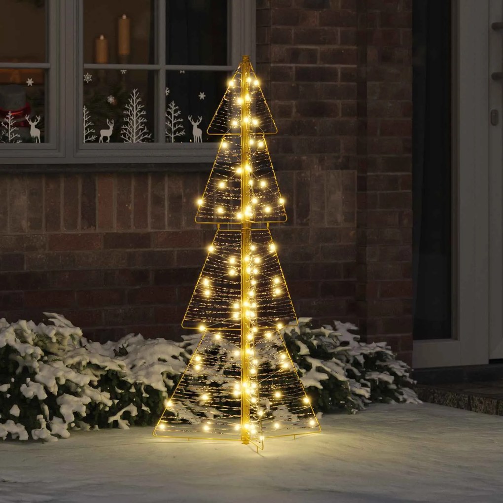 vidaXL Árvore de Natal com 100 LEDs Branco quente 120 cm PET