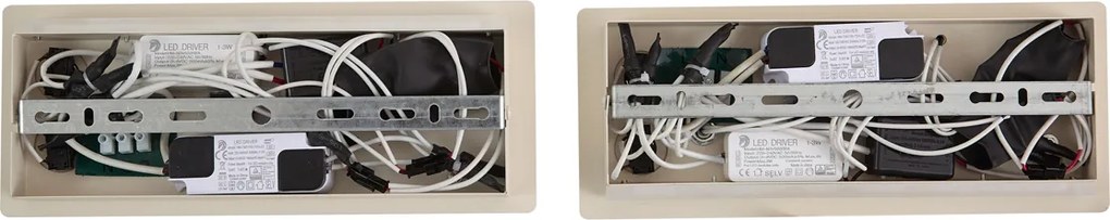 Conjunto de 2 candeeiros de parede bege com LED, USB e carregador de indução - Riza