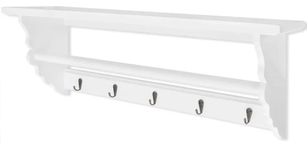 242644 vidaXL Suporte p/ casacos bengaleiro, estilo barroco MDF branco