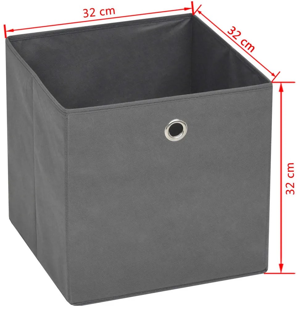Caixas arrumação 4 pcs não-tecido (TNT) 32x32x32 cm cinzento
