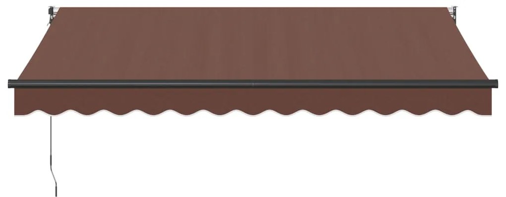 Toldo retrátil manual 350x250 cm castanho