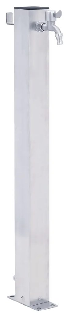 364498 vidaXL Coluna de água para jardim em aço inoxidável quadrada 80 cm