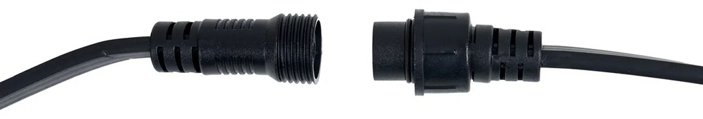 Luzes de corda pretas conectáveis com ficha 6m 10 luzes IP65 - Lubber Moderno