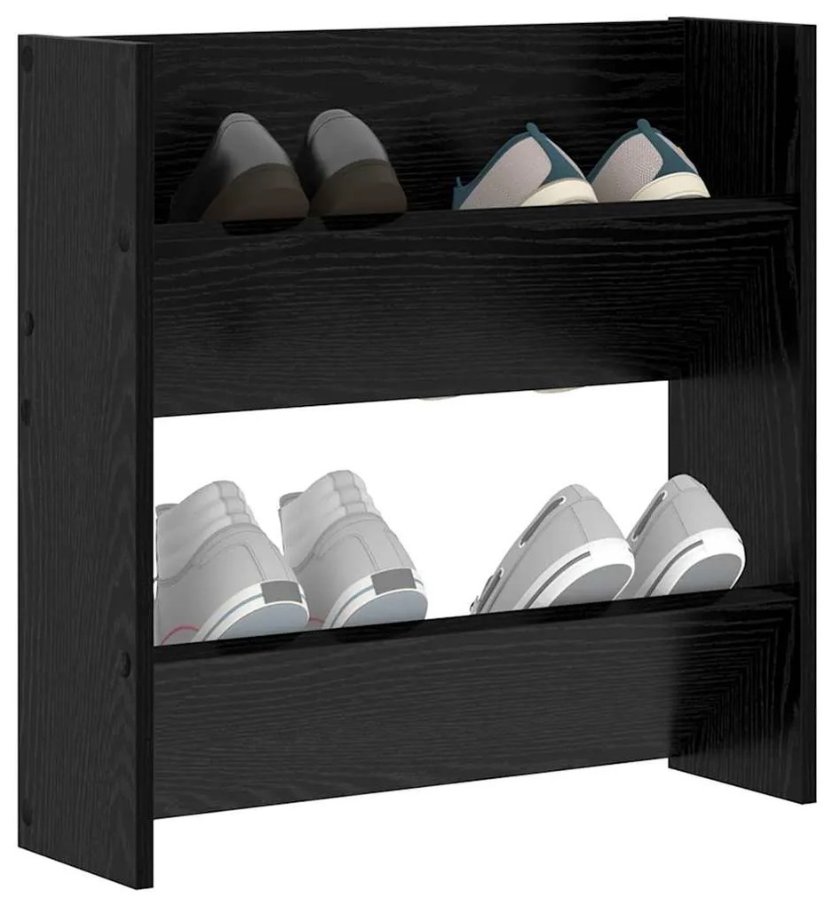 Armários para Sapatos de Parede Carvalho preto 60 x 18 x 60 cm
