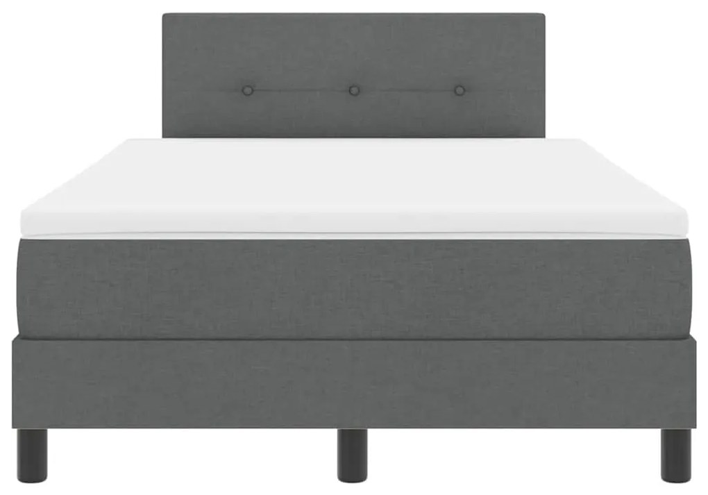 Cama Box com Colchão Cinza Escuro 120x200 cm Tecido