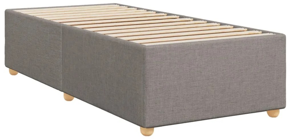 Cama com molas/colchão 90x190 cm tecido castanho-acinzentado