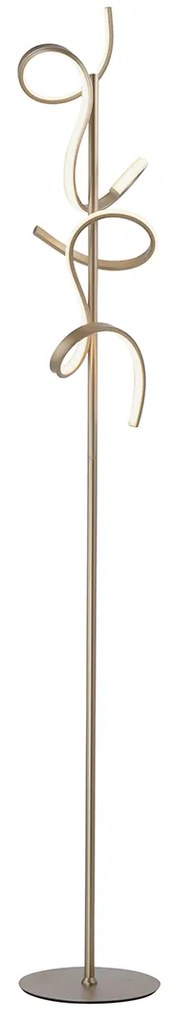 Candeeiro de pé design latão com LED e dimmer - Krisscross Design