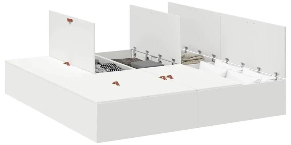 Estrutura da Cama com armazenamento Branco 180 x 200 cm Madeira