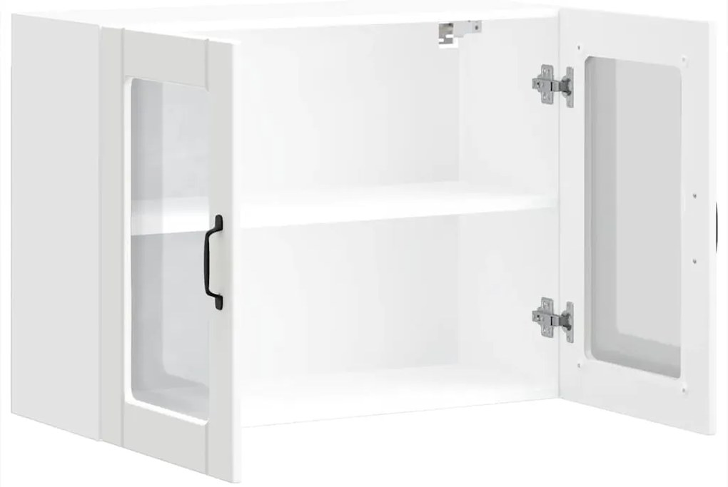 Armário de parede de cozinha porta vidro Lucca branco