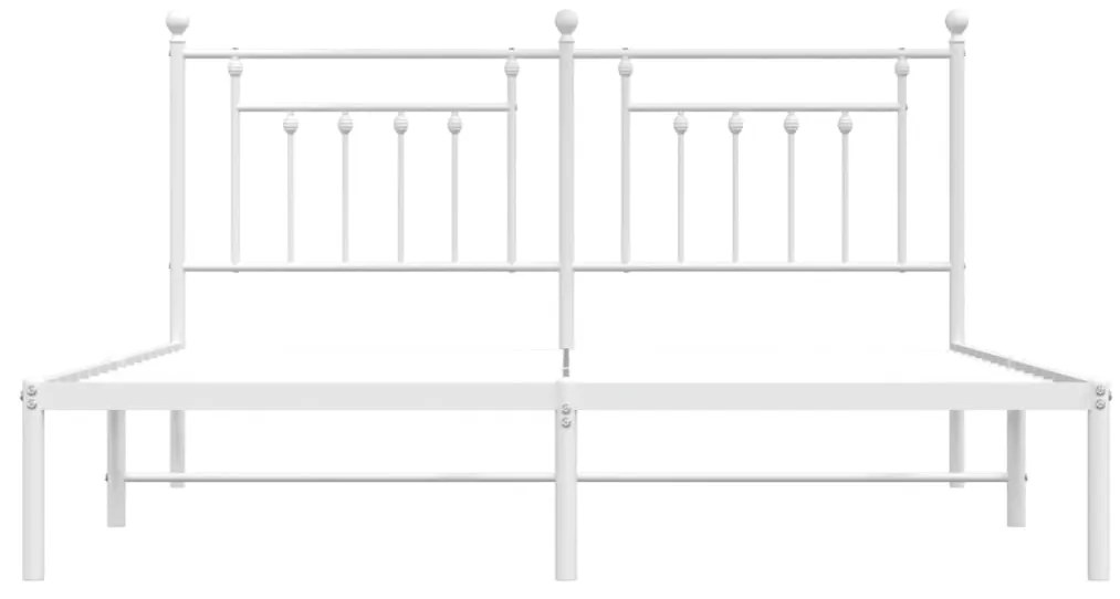 Estrutura de cama com cabeceira 183x213 cm metal branco