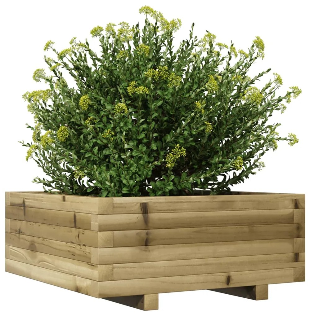 Vaso/floreira de jardim 60x60x26,5 madeira de pinho impregnada