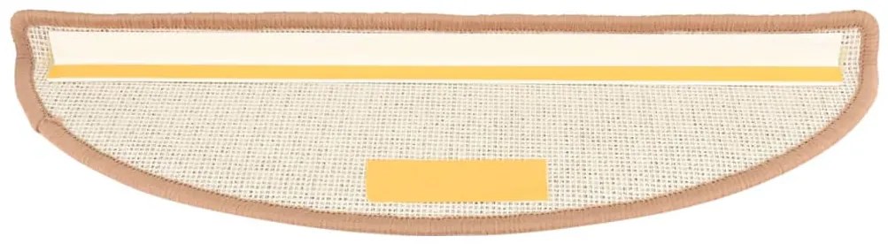 Tapete/carpete para degraus 15 pcs 65x21x4 cm castanho-claro