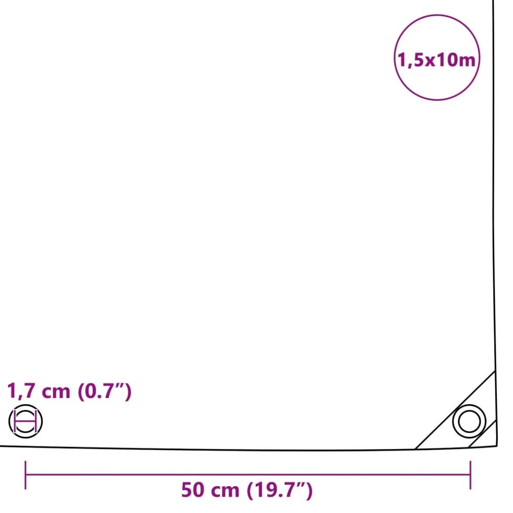 Lona 650 g/m² 1,5x10 m preto