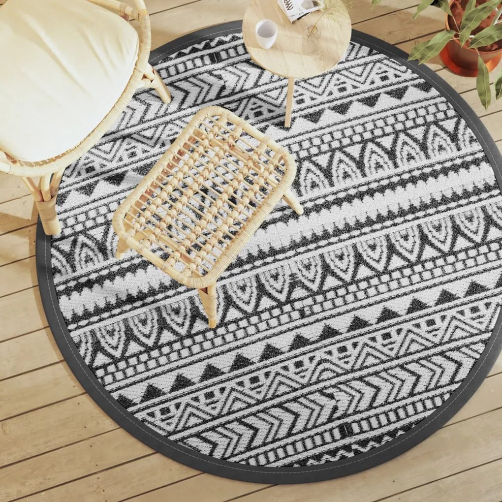 Tapete de exterior Ø160 cm ARAKIL PP preto