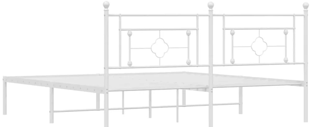 Estrutura de cama com cabeceira 180x200 cm metal branco