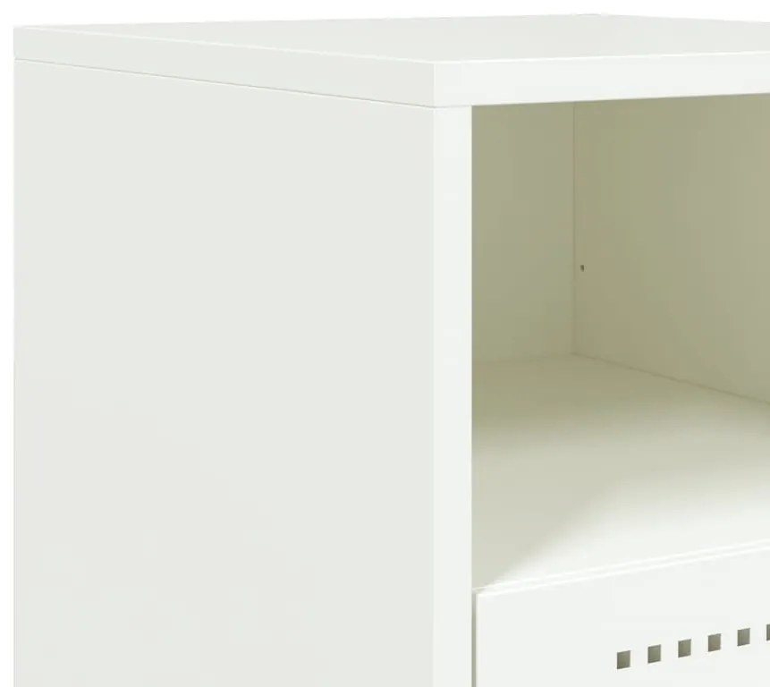 Mesas de cabeceira 2 pcs 36x39x60,5 cm aço branco