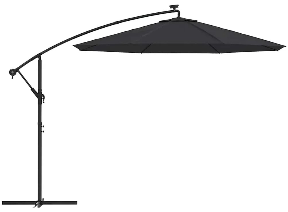 Tecido de substituição p/ guarda-sol cantilever 300 cm preto
