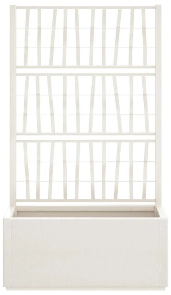 Vaso/floreira de jardim c/ treliça 80x36x140 cm PP branco