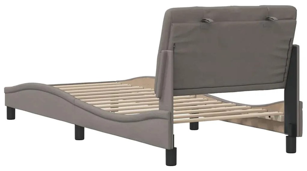 Estrutura de cama sem colchão 80x200 cm tecido cinzento