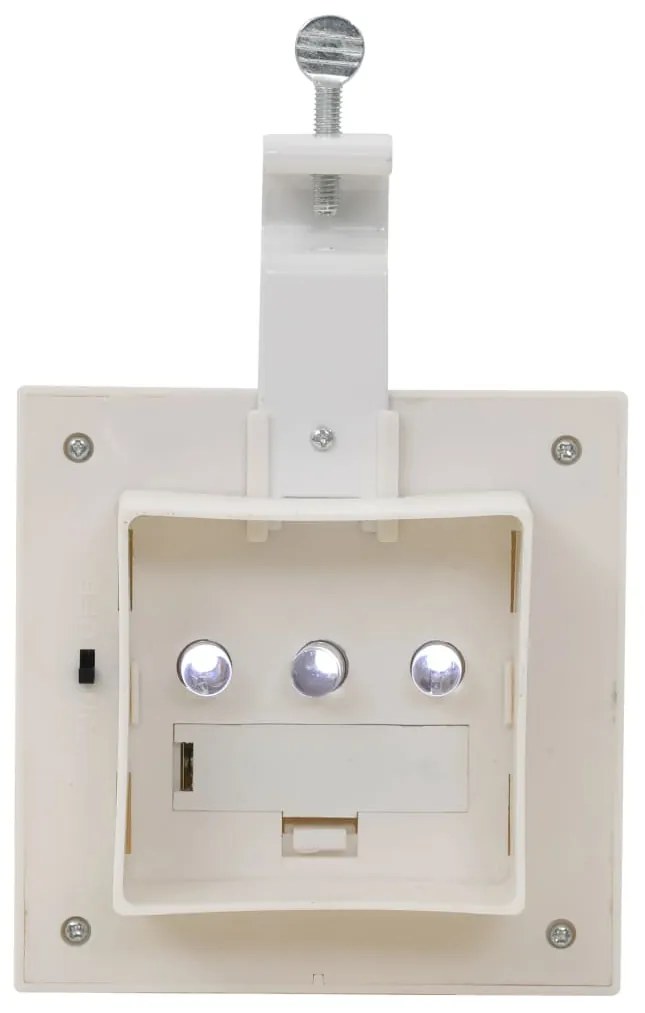 Candeeiro de exterior solar LED 6 pcs branco quadrado 12 cm