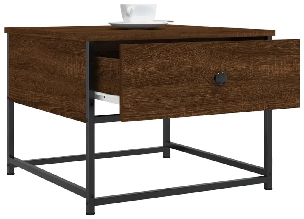 Mesa centro 51x51x40 cm derivados de madeira carvalho castanho