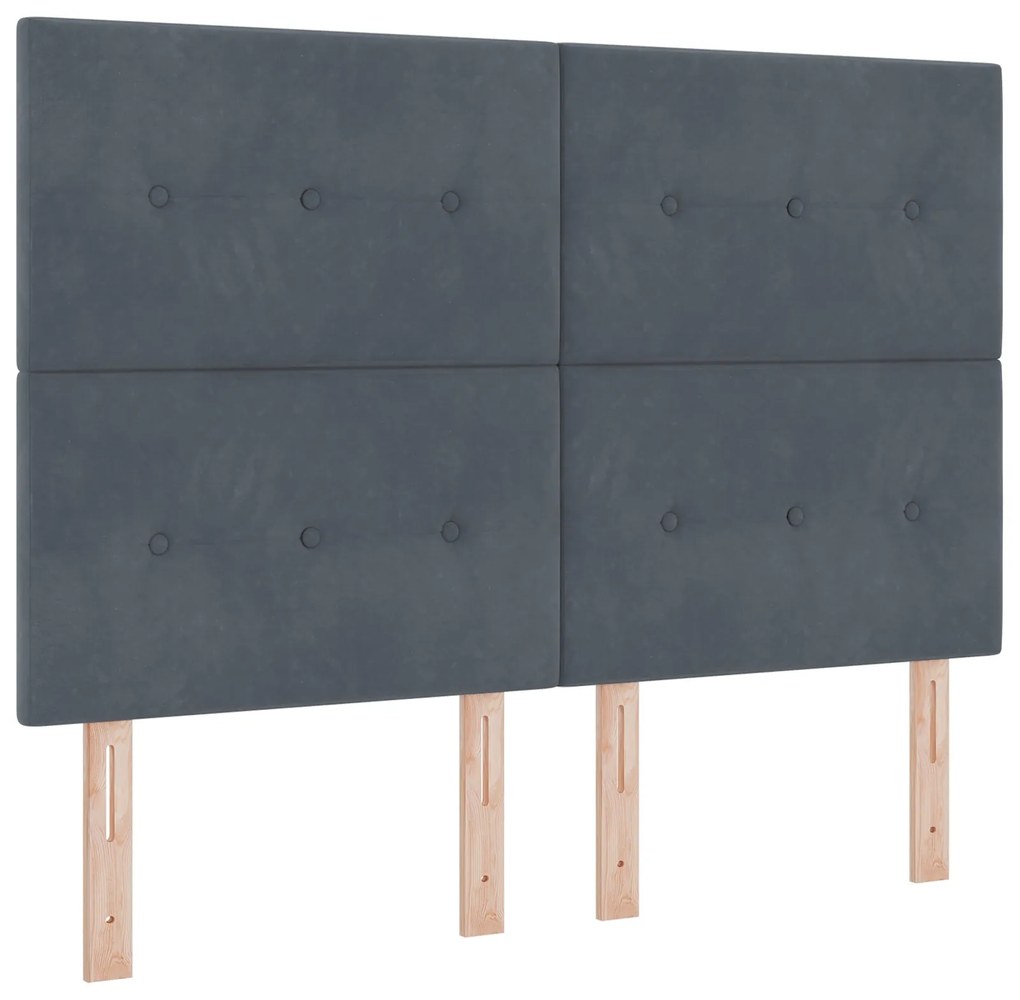Cama vidaXL Cinza Escuro 160x200 cm Veludo