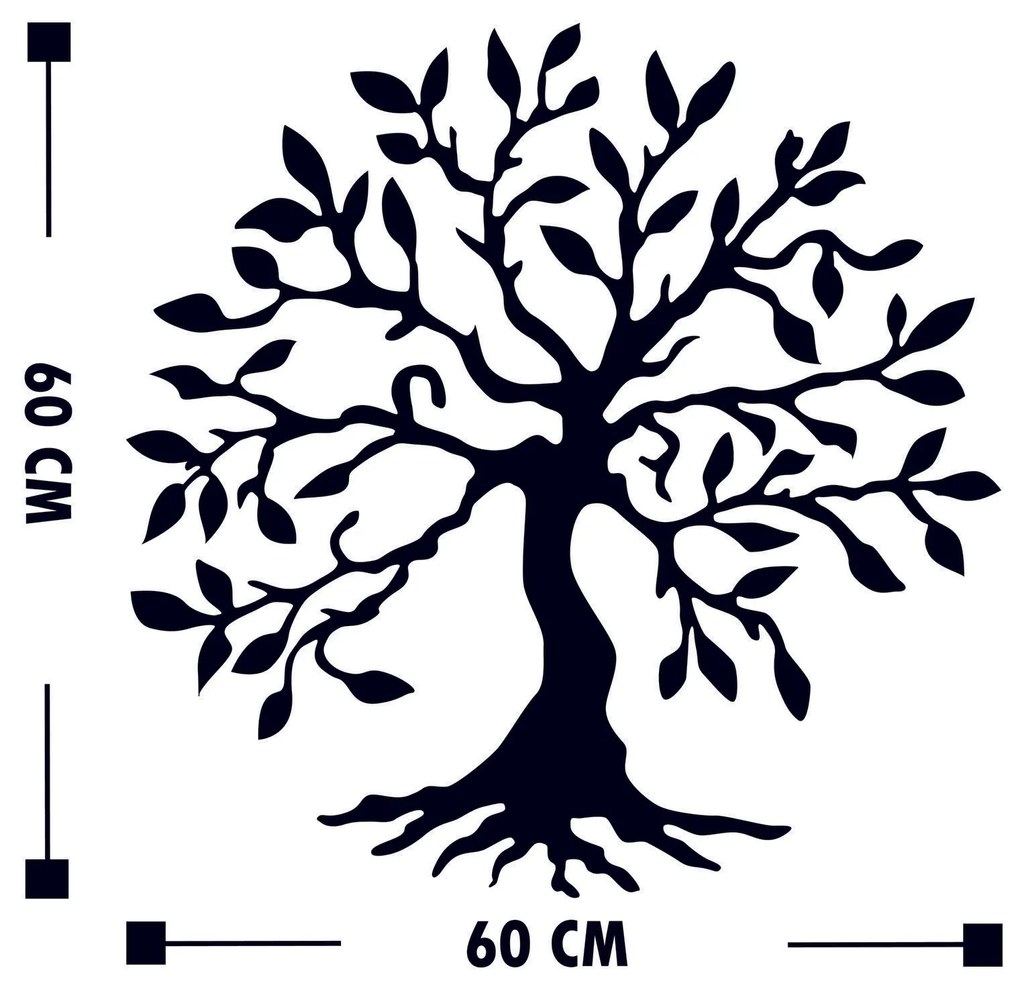 Acessório Decorativo de Parede Metal-453 – Preto – 60 x 60 cm