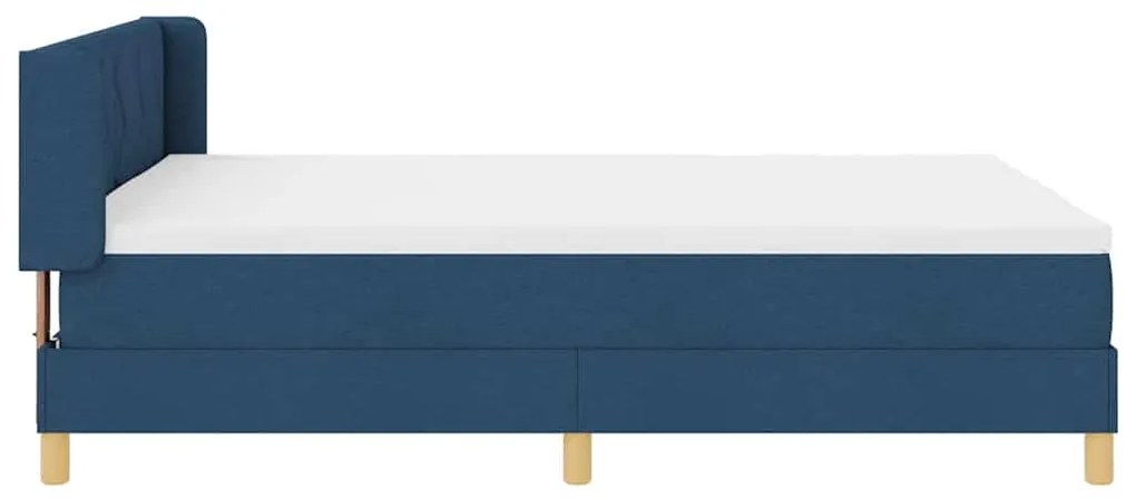Cama Box Azul com Colchão - 160 x 200 cm - Tecido