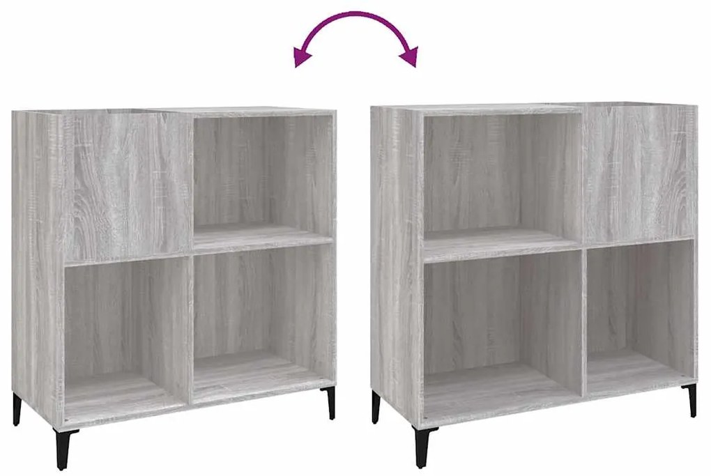 Armário p/ discos 84,5x38x89 cm derivados madeira cinza sonoma
