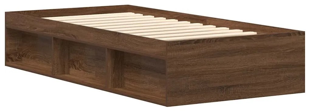 Estrutura de cama solteiro 75x190 cm carvalho castanho