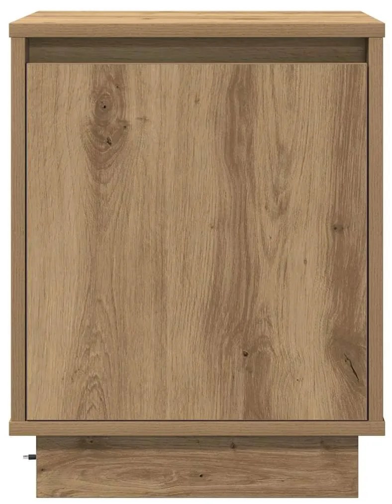 Camas de cabeceira com luzes LED 2 pcs Carvalho Artisan 39x34,5x50 cm