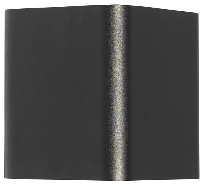 Candeeiro de parede moderno preto com LED IP54 quadrado - Evi Moderno