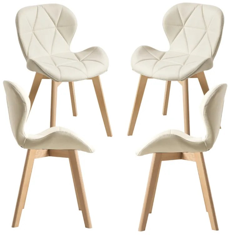 Pack 4 Cadeiras Zie Tecido - Beige