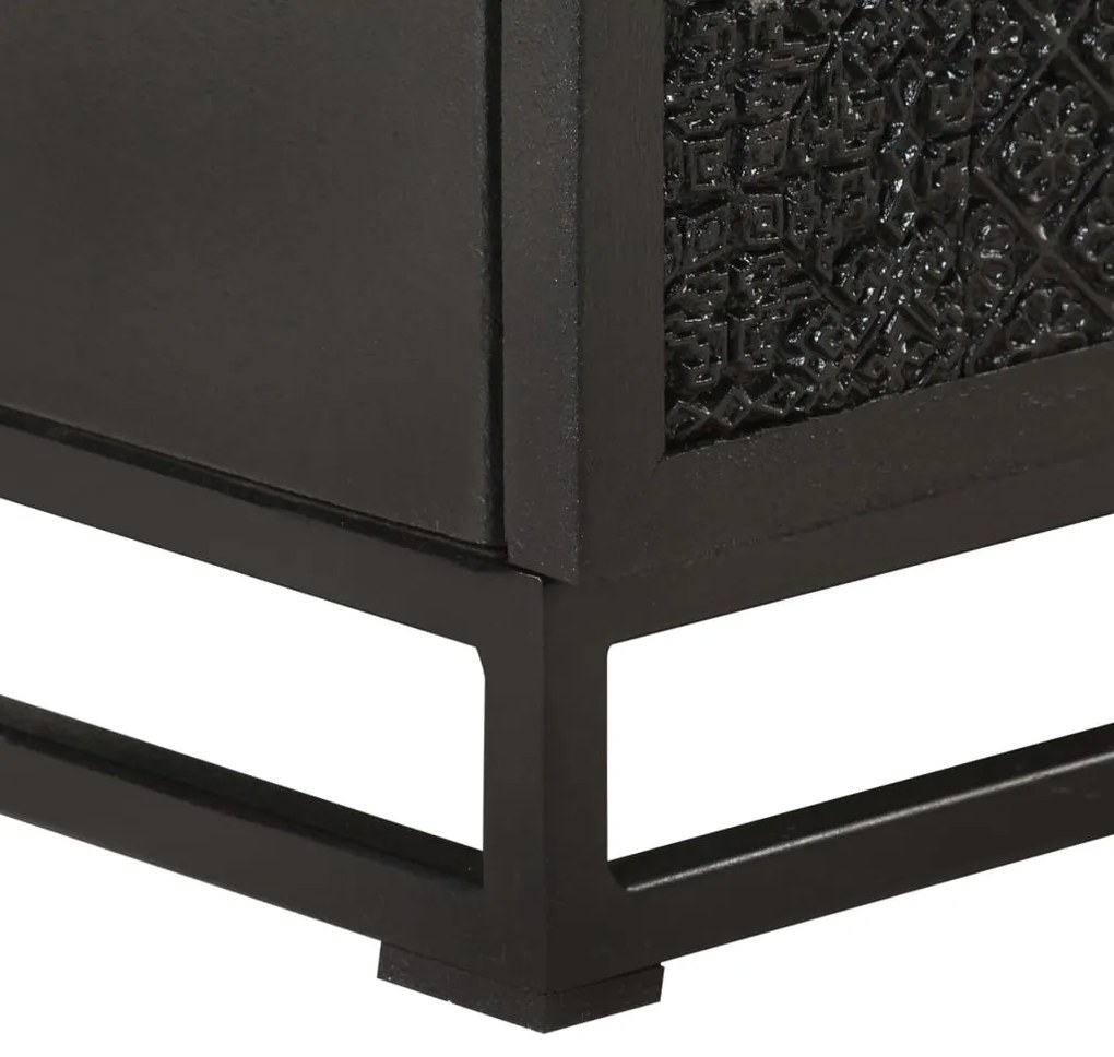 Mesa de cabeceira 40x30x50 cm acácia e mangueira maciça preto